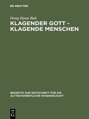cover image of Klagender Gott--klagende Menschen